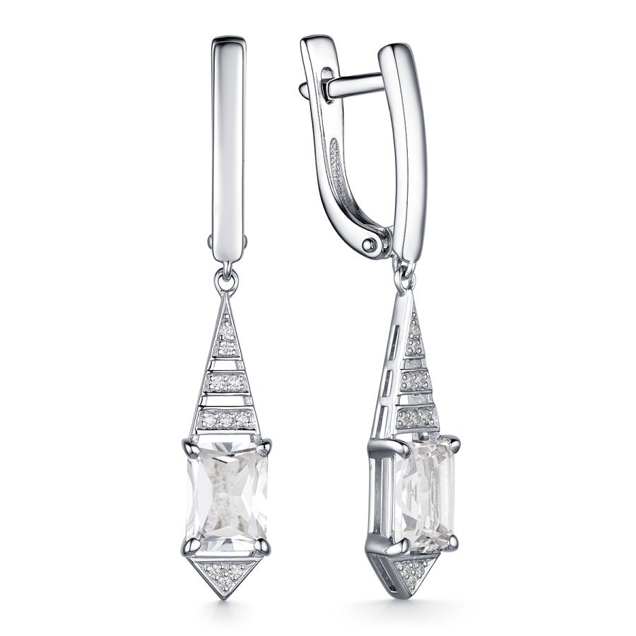 Серьги Дар - Серебро 925, Горный хрусталь, Фианит (арт. С-3715рс42900)