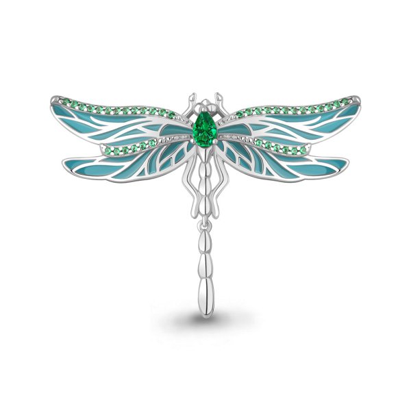 Брошь Аквамарин - Серебро 925, Синтетический изумруд, Эмаль (арт. 77474Г.5)