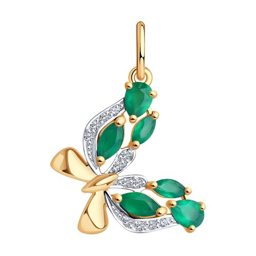 Подвеска SOKOLOV - Золото 585, Агат, Фианит (арт. 731566)