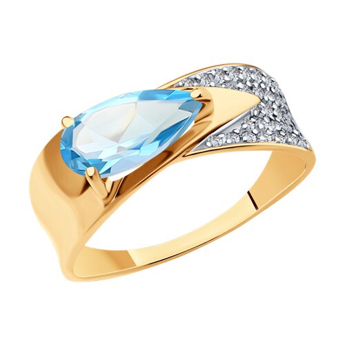 Кольцо SOKOLOV - Золото 585, Топаз, Фианит (арт. 716308)