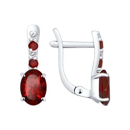 Серьги SOKOLOV - Серебро 925, Гранат, Фианит (арт. 92021200)