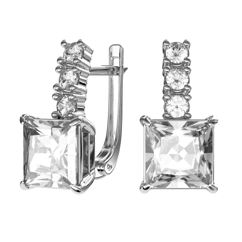 Серьги POKROVSKY - Серебро 925, Фианит (арт. 2101683-00775)