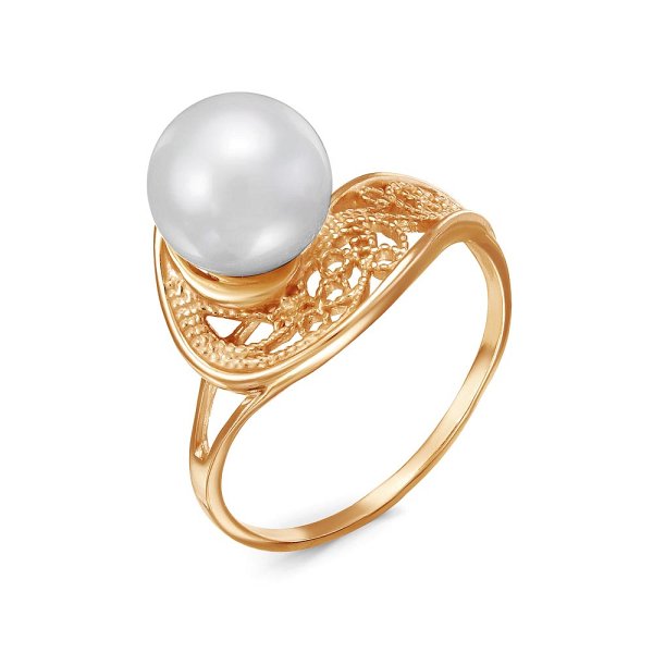 Кольцо Красная пресня - Серебро 925, Жемчуг имитация (арт. 23611619)