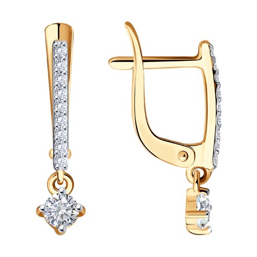 Серьги SOKOLOV - Золото 585, Фианит (арт. 027477)