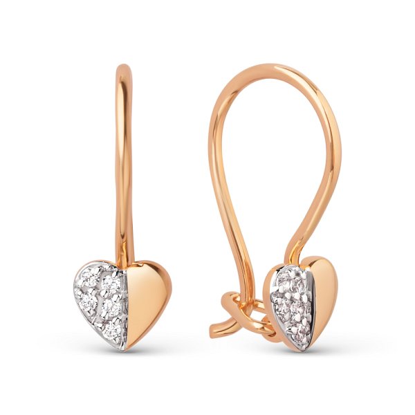 Серьги ЮФ Династия - Золото 585, Фианит (арт. 031702-1102)