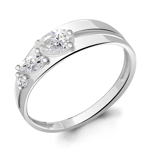 Кольцо Аквамарин - Серебро 925, Фианит (арт. 67216А.5)