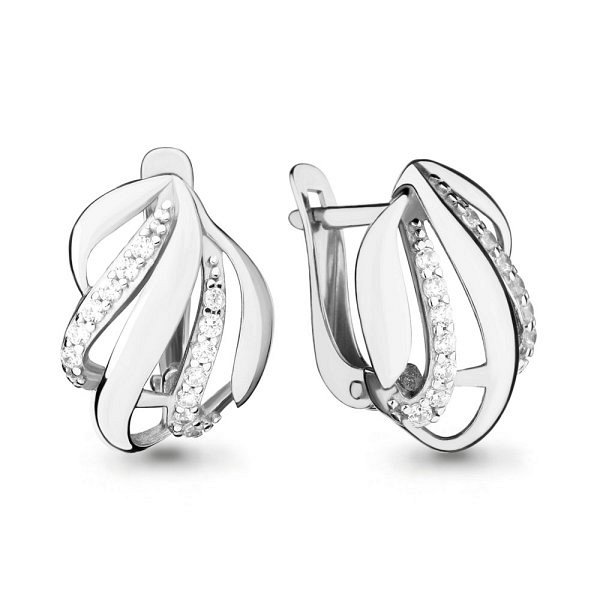 Серьги Аквамарин - Серебро 925, Фианит (арт. 42139А.5)