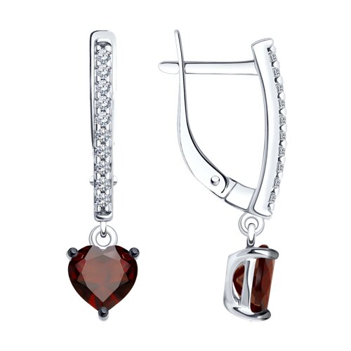 Серьги SOKOLOV - Серебро 925, Гранат, Фианит (арт. 92022922)