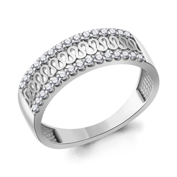 Кольцо Аквамарин - Серебро 925, Фианит (арт. 600086А.5)