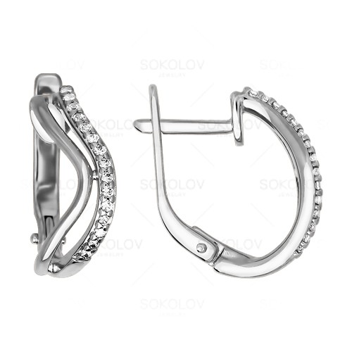 Серьги SOKOLOV - Серебро 925, Фианит (арт. 94020881)
