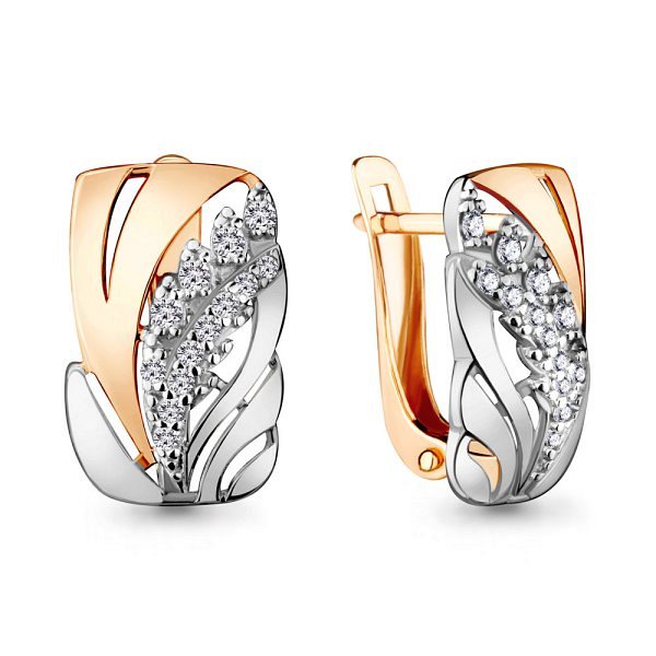 Серьги Аквамарин - Серебро 925, Фианит (арт. 45772А.6)