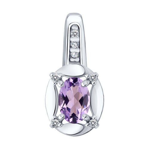 Подвеска SOKOLOV - Серебро 925, Аметист, Фианит (арт. 92030883)