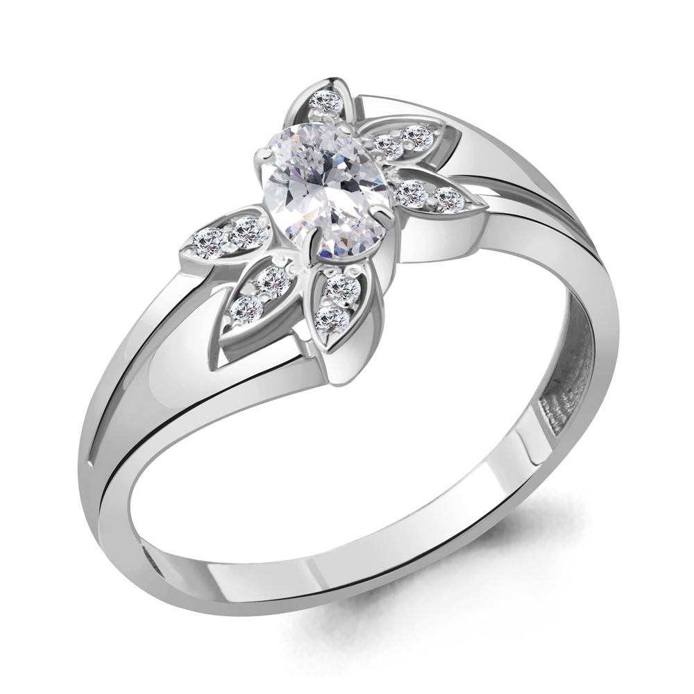 Кольцо Аквамарин - Серебро 925, Фианит (арт. 69156А.5)