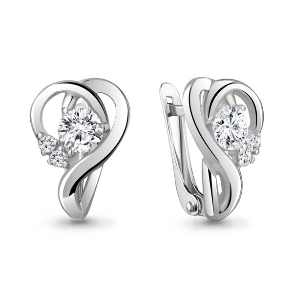 Серьги Аквамарин - Серебро 925, Фианит (арт. 49167А.5)