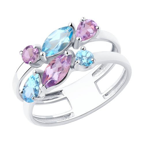 Кольцо Diamant - Серебро 925, Аметист, Топаз (арт. 94-310-00430-1)