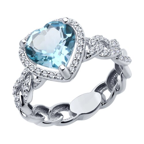 Кольцо SOKOLOV - Золото 585, Топаз, Фианит (арт. 716387-3)