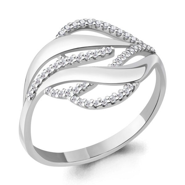 Кольцо Аквамарин - Серебро 925, Фианит (арт. 63567А.5)