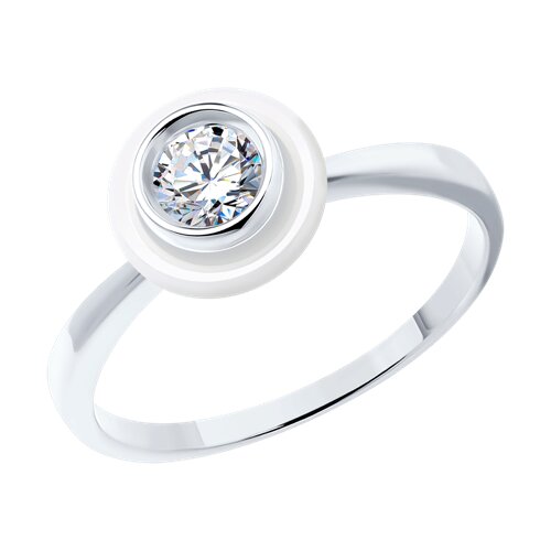 Кольцо SOKOLOV - Серебро 925, Керамика, Фианит (арт. 94013756)