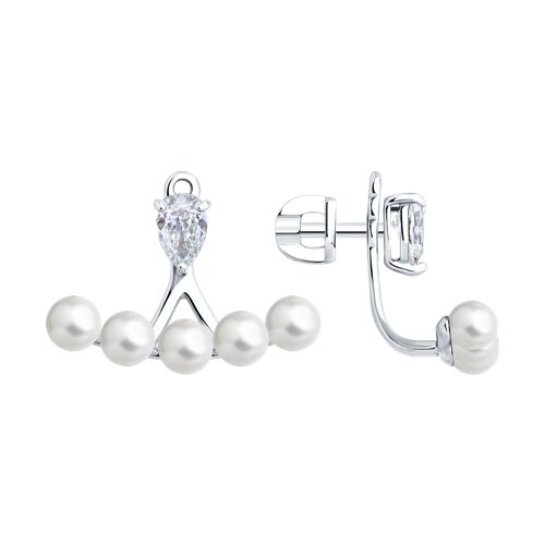 Серьги SOKOLOV - Серебро 925, Жемчуг имитация (арт. 94026777)
