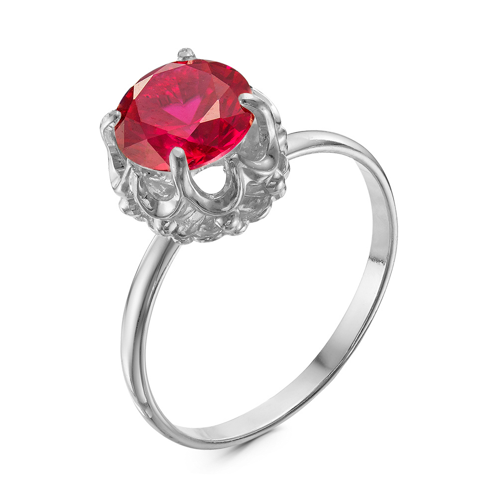 Кольцо Красная пресня - Серебро 925, Синтетический рубин (арт. 23598-8)