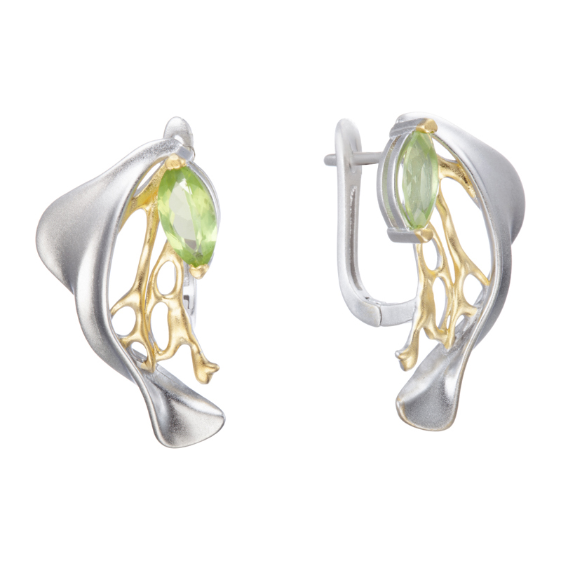 Серьги Мастер Клио - Серебро 925, Перидот (арт. 15С150334)