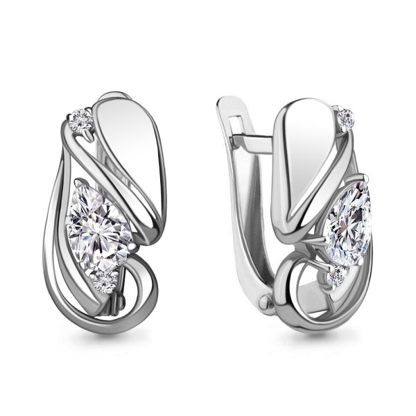 Серьги Аквамарин - Серебро 925, Фианит (арт. 49308А.5)