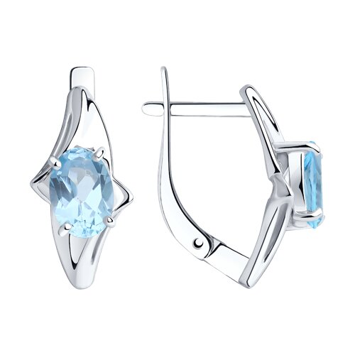 Серьги Diamant - Серебро 925, Топаз (арт. 94-320-00587-1)