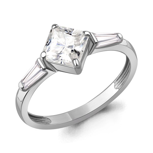 Кольцо Аквамарин - Серебро 925, Фианит (арт. 600655.5)