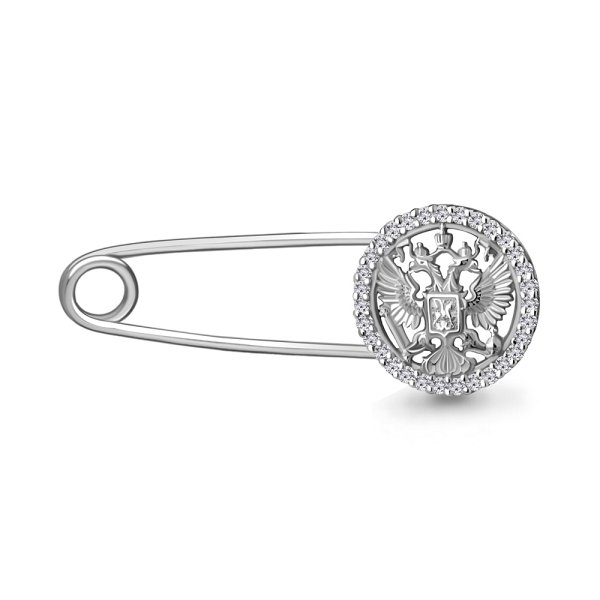 Булавка Аквамарин - Серебро 925, Фианит (арт. 71513А.5)