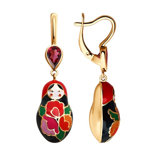 Серьги SOKOLOV - Серебро 925, Фианит, Эмаль (арт. 93020449)