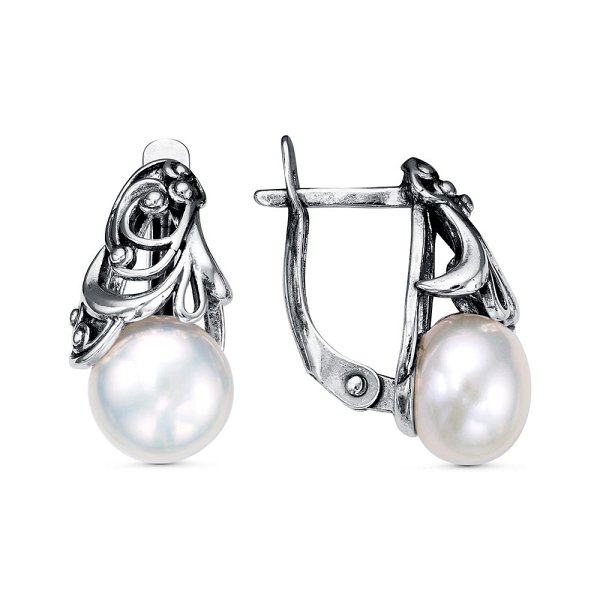 Серьги Красная пресня - Серебро 925, Жемчуг культивированный (арт. 33313028)