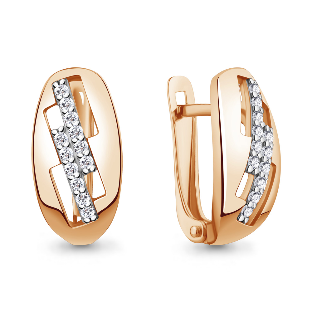 Серьги Аквамарин - Серебро 925, Фианит (арт. 400924А.6)