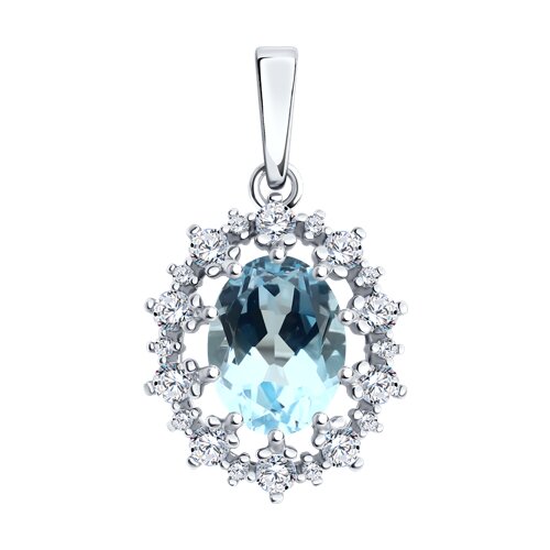 Подвеска Diamant - Серебро 925, Топаз, Фианит (арт. 94-330-02042-1)