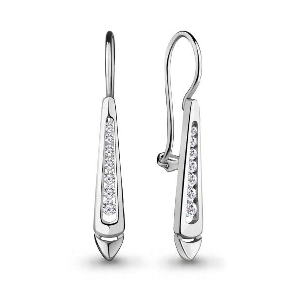 Серьги Аквамарин - Серебро 925, Фианит (арт. 48951А.5)