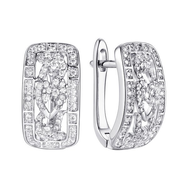 Серьги FRESH - Серебро 925, Фианит (арт. CZ-E02932-X-W-X-X-W)