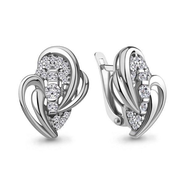 Серьги Аквамарин - Серебро 925, Фианит (арт. 49257А.5)