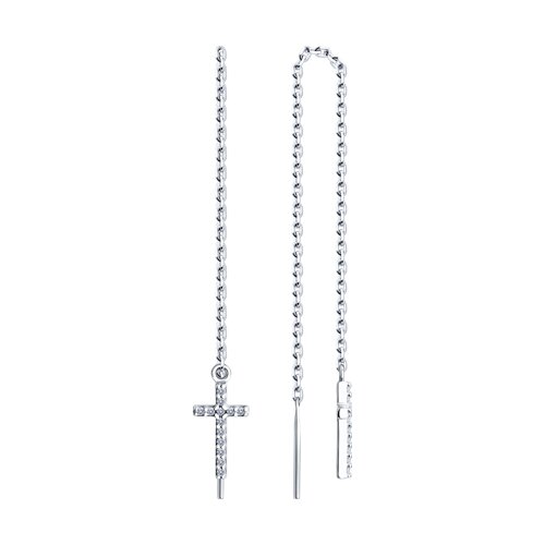 Серьги SOKOLOV - Серебро 925, Фианит (арт. 94025836)