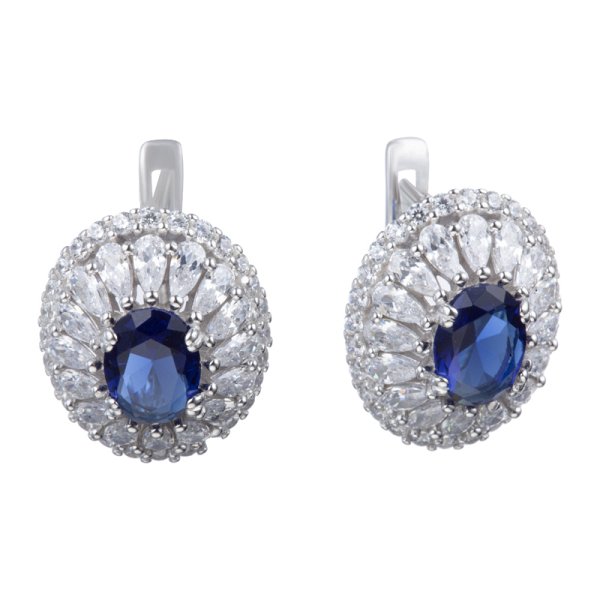 Серьги Мастер Клио - Серебро 925, Синтетический ситалл , Фианит (арт. 23С147124)