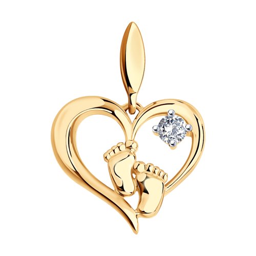 Подвеска SOKOLOV - Золото 585, Фианит (арт. 034831)