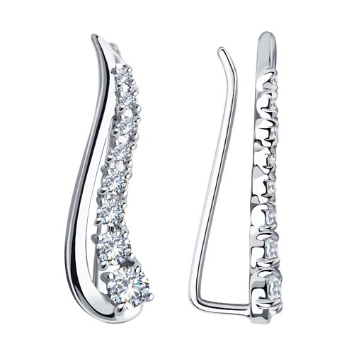 Серьги SOKOLOV - Серебро 925, Фианит (арт. 94021849)