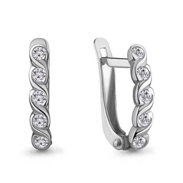 Серьги Аквамарин - Серебро 925, Фианит (арт. 49251А.5)