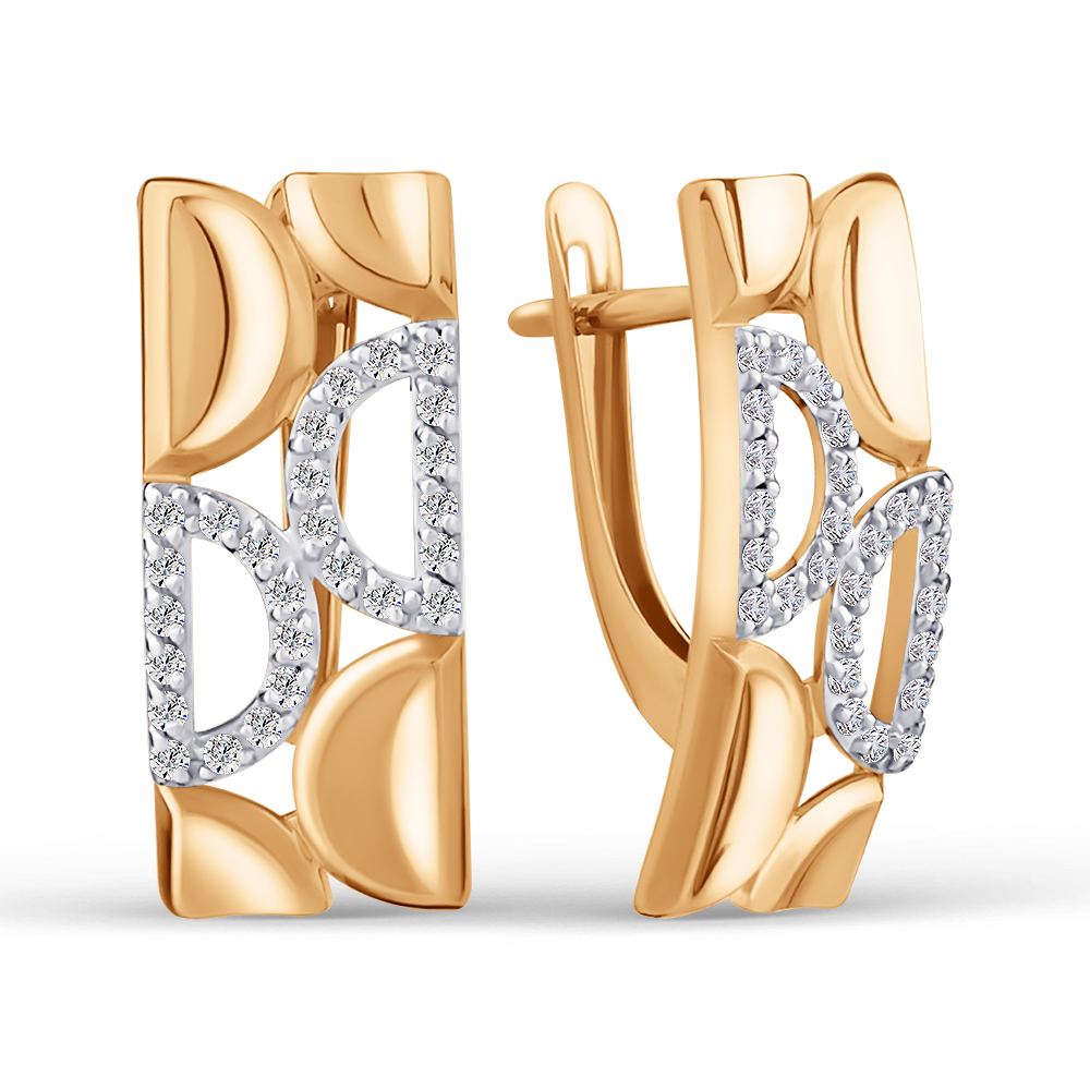 Серьги ЮФ Династия - Золото 375, Фианит (арт. 035772-5102)