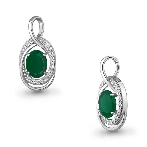 Подвеска Аквамарин - Серебро 925, Агат, Фианит (арт. 2544909А.5)