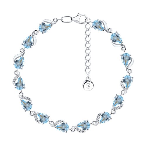 Браслет SOKOLOV - Серебро 925, Топаз, Фианит (арт. 92050158)