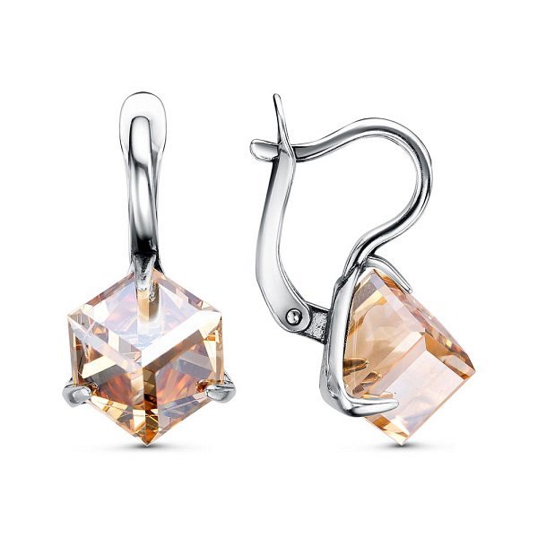 Серьги Красная пресня - Серебро 925, Стекло (арт. 33613186-11)