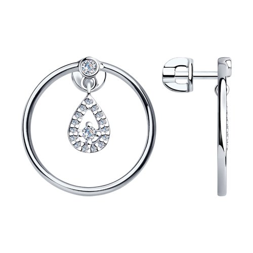 Серьги SOKOLOV - Серебро 925, Фианит (арт. 94023693)