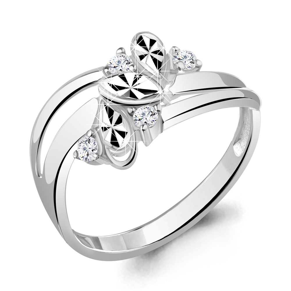 Кольцо Аквамарин - Серебро 925, Фианит (арт. 67243А.5)