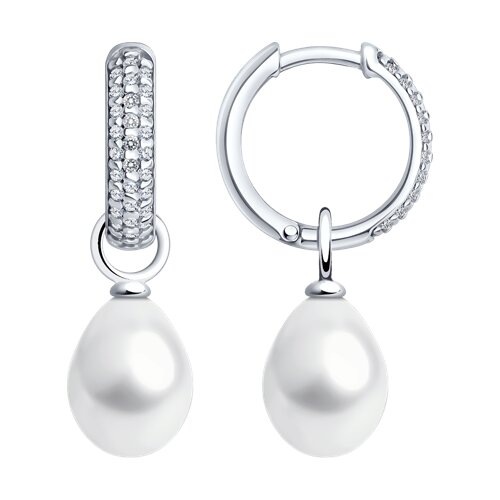 Серьги SOKOLOV - Серебро 925, Жемчуг культивированный, Фианит (арт. 92022812)