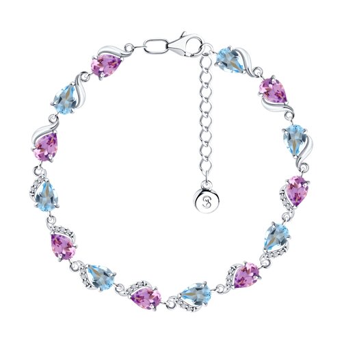 Браслет SOKOLOV - Серебро 925, Аметист, Топаз, Фианит (арт. 92050159)