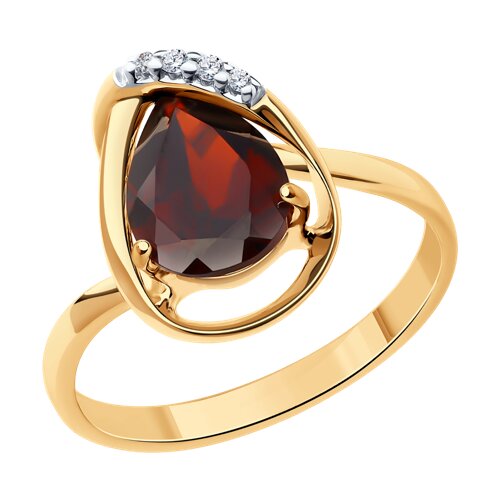 Кольцо Diamant - Серебро 925, Гранат, Фианит (арт. 93-310-01919-1)